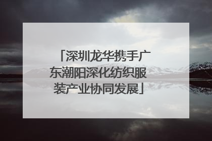 深圳龙华携手广东潮阳深化纺织服装产业协同发展