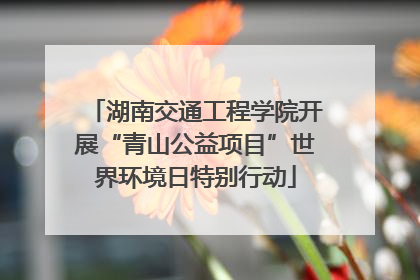 湖南交通工程学院开展“青山公益项目”世界环境日特别行动