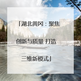 湖北黄冈：聚焦创新与质量 打造三维新模式