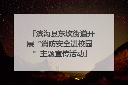 滨海县东坎街道开展“消防安全进校园”主题宣传活动