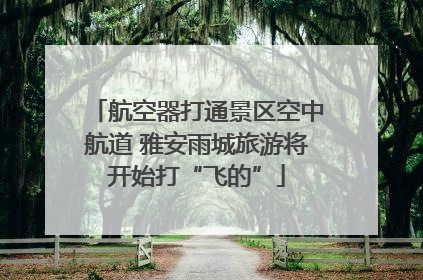 航空器打通景区空中航道 雅安雨城旅游将开始打“飞的”