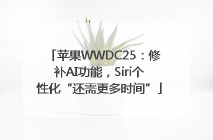 苹果WWDC25：修补AI功能，Siri个性化“还需更多时间”
