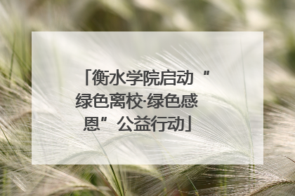 衡水学院启动“绿色离校·绿色感恩”公益行动