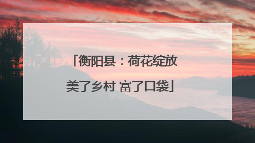 衡阳县：荷花绽放 美了乡村 富了口袋