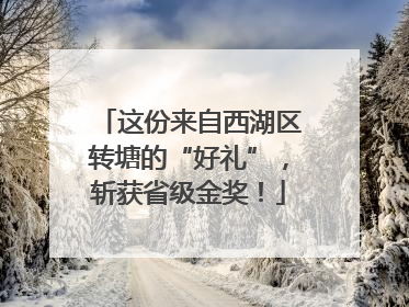 这份来自西湖区转塘的“好礼”，斩获省级金奖！