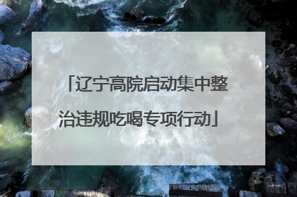 辽宁高院启动集中整治违规吃喝专项行动
