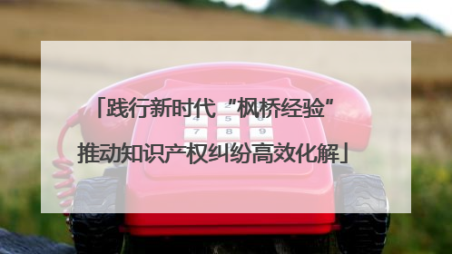 践行新时代“枫桥经验” 推动知识产权纠纷高效化解