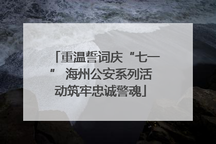 重温誓词庆“七一” 海州公安系列活动筑牢忠诚警魂