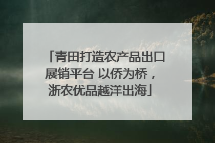青田打造农产品出口展销平台 以侨为桥，浙农优品越洋出海