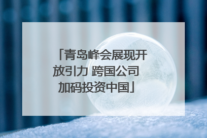 青岛峰会展现开放引力 跨国公司加码投资中国