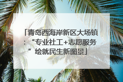青岛西海岸新区大场镇：“专业社工+志愿服务”绘就民生新图景