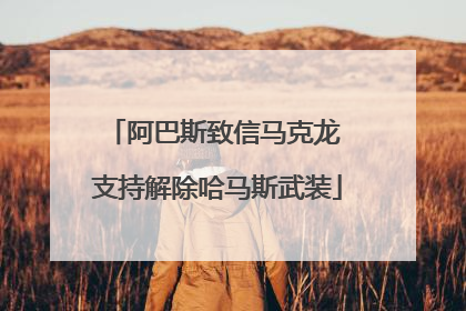 阿巴斯致信马克龙 支持解除哈马斯武装