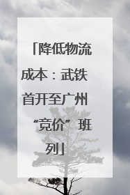 降低物流成本：武铁首开至广州“竞价”班列