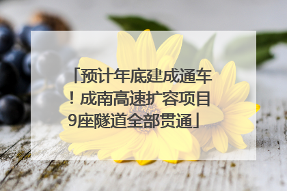 预计年底建成通车！成南高速扩容项目9座隧道全部贯通