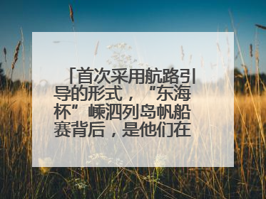 首次采用航路引导的形式，“东海杯”嵊泗列岛帆船赛背后，是他们在保驾护航