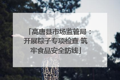 高唐县市场监管局：开展粽子专项检查 筑牢食品安全防线
