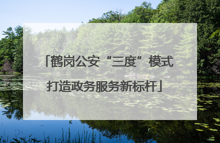 鹤岗公安“三度”模式 打造政务服务新标杆