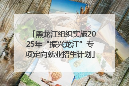 黑龙江组织实施2025年“振兴龙江”专项定向就业招生计划
