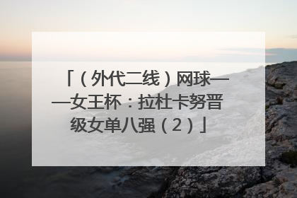 （外代二线）网球——女王杯：拉杜卡努晋级女单八强（2）