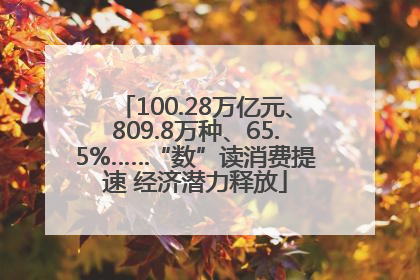 100.28万亿元、809.8万种、65.5%……“数”读消费提速 经济潜力释放