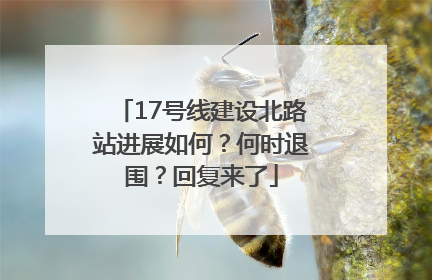 17号线建设北路站进展如何？何时退围？回复来了