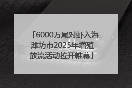 6000万尾对虾入海 潍坊市2025年增殖放流活动拉开帷幕