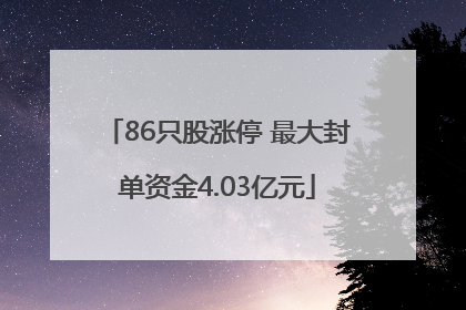 86只股涨停 最大封单资金4.03亿元