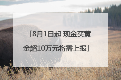 8月1日起 现金买黄金超10万元将需上报