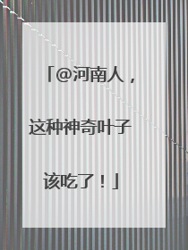 @河南人，这种神奇叶子该吃了！